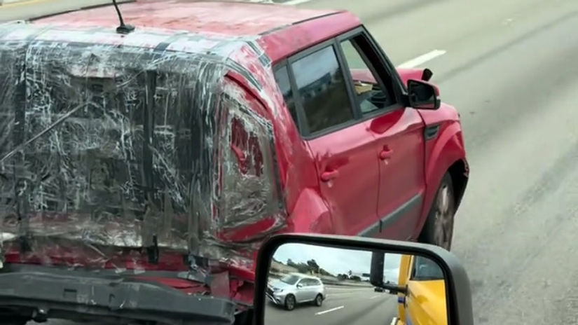 They still driving that car with the whole back gone